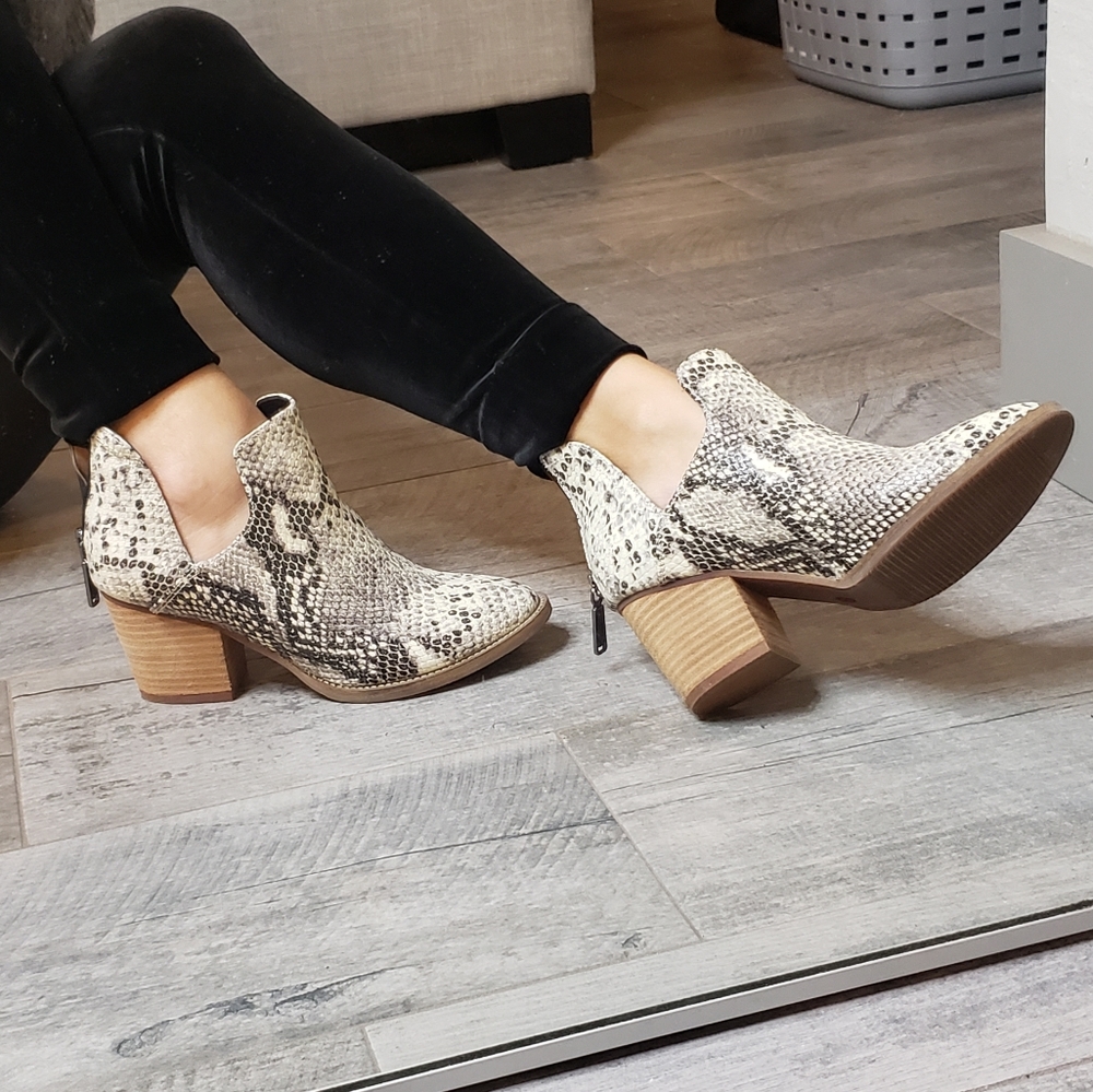 Blondo Waterproof Snakeskin Ankle Booties